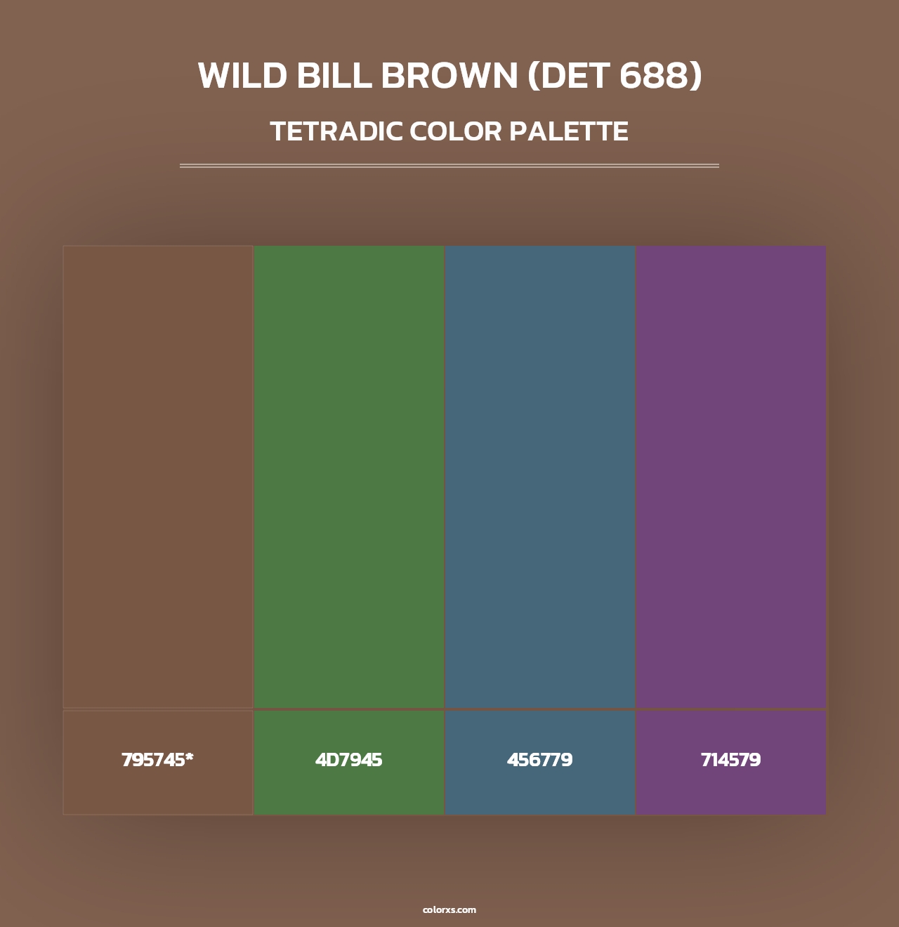 Wild Bill Brown (DET 688) - Tetradic Color Palette