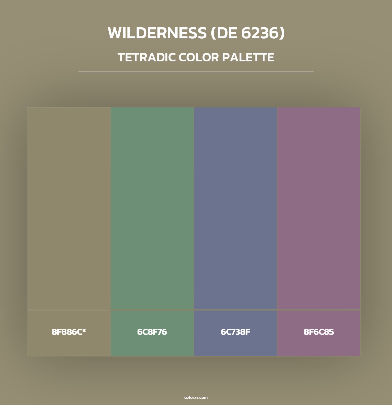 Wilderness (DE 6236) - Tetradic Color Palette