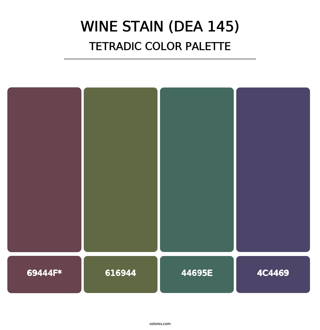 Wine Stain (DEA 145) - Tetradic Color Palette