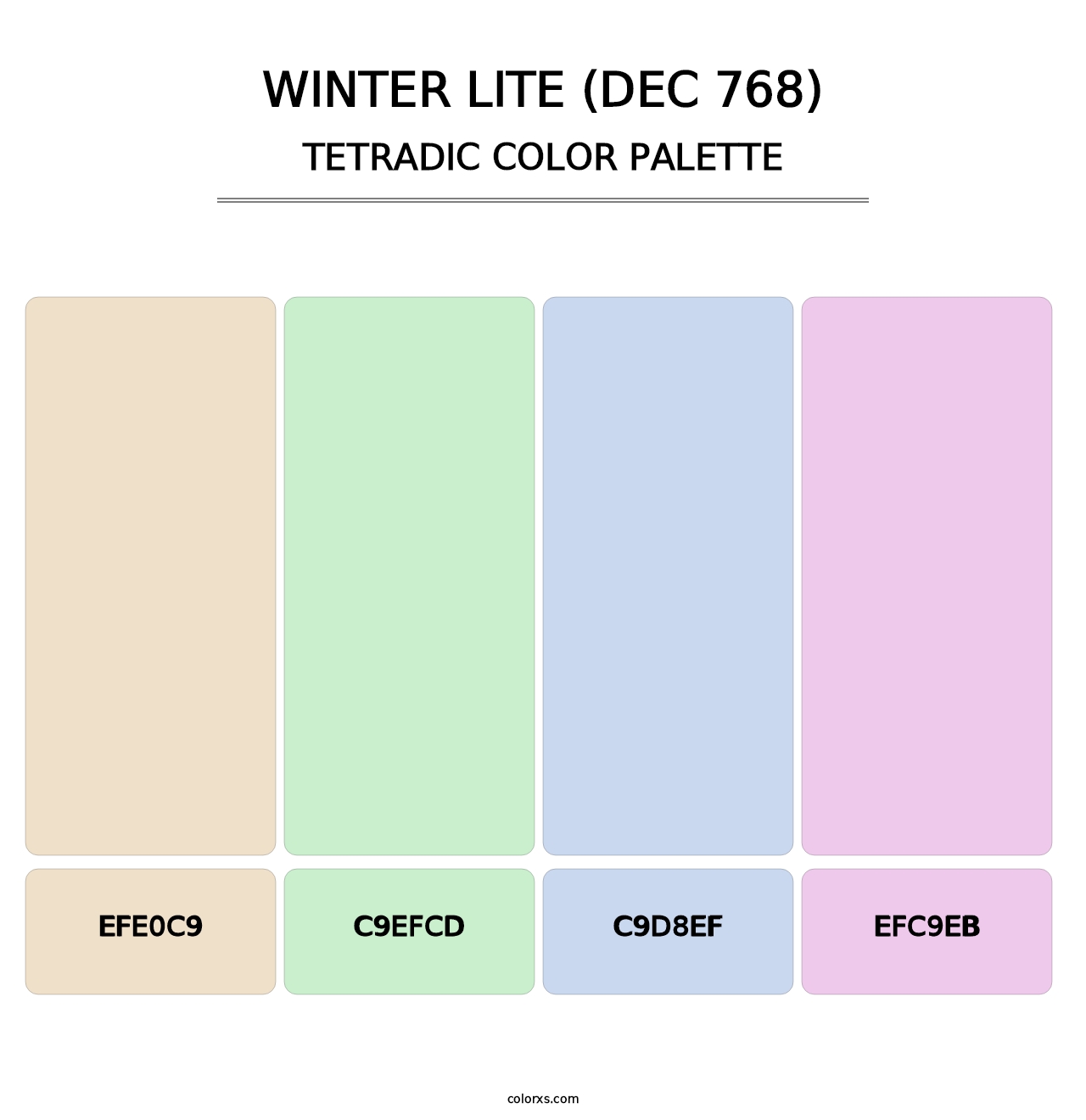 Winter Lite (DEC 768) - Tetradic Color Palette