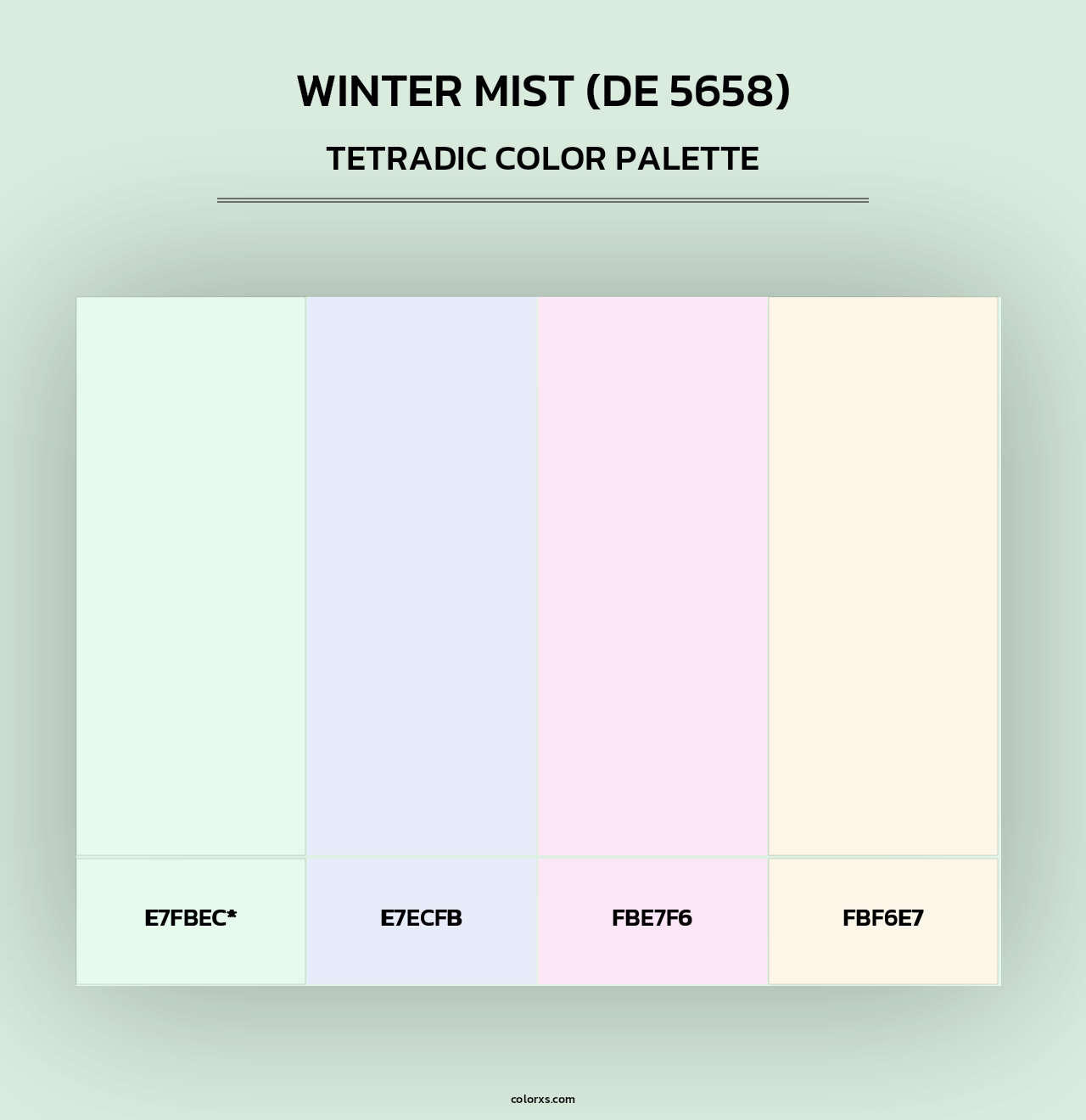 Winter Mist (DE 5658) - Tetradic Color Palette