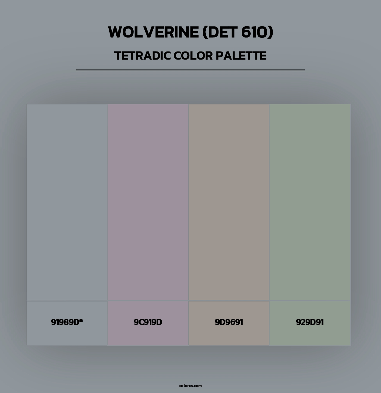 Wolverine (DET 610) - Tetradic Color Palette