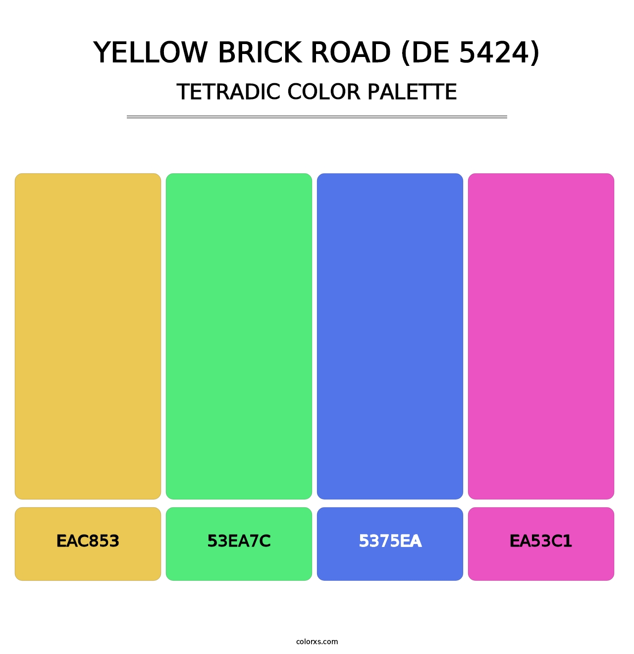 Yellow Brick Road (DE 5424) - Tetradic Color Palette