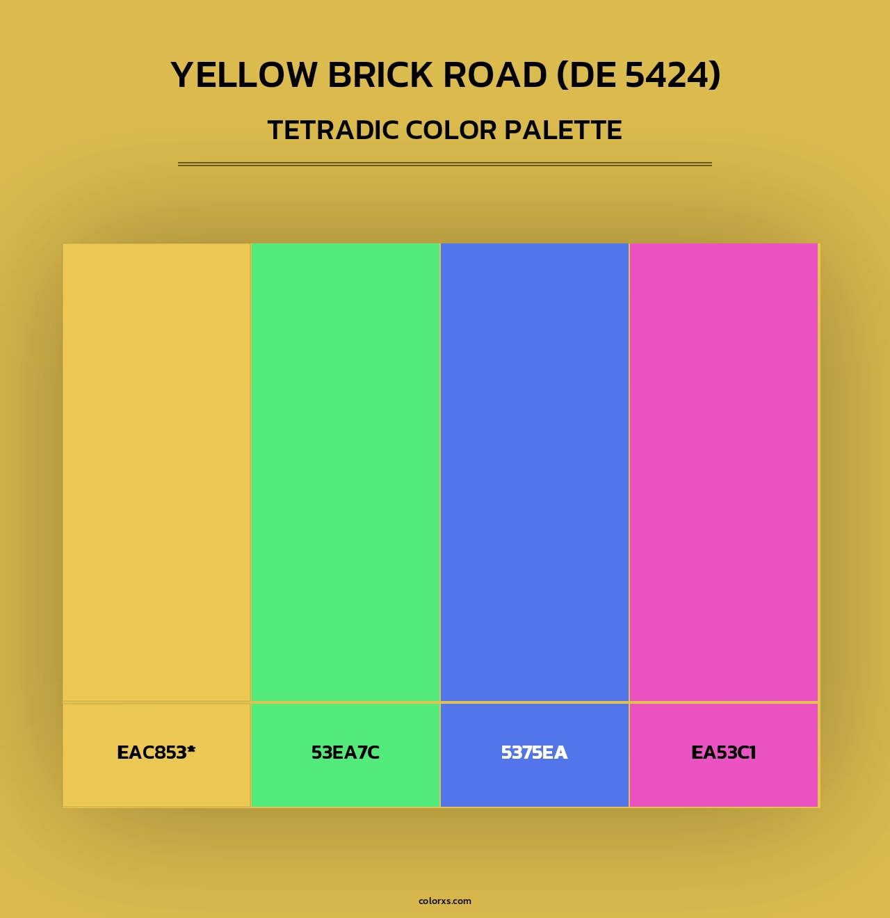 Yellow Brick Road (DE 5424) - Tetradic Color Palette