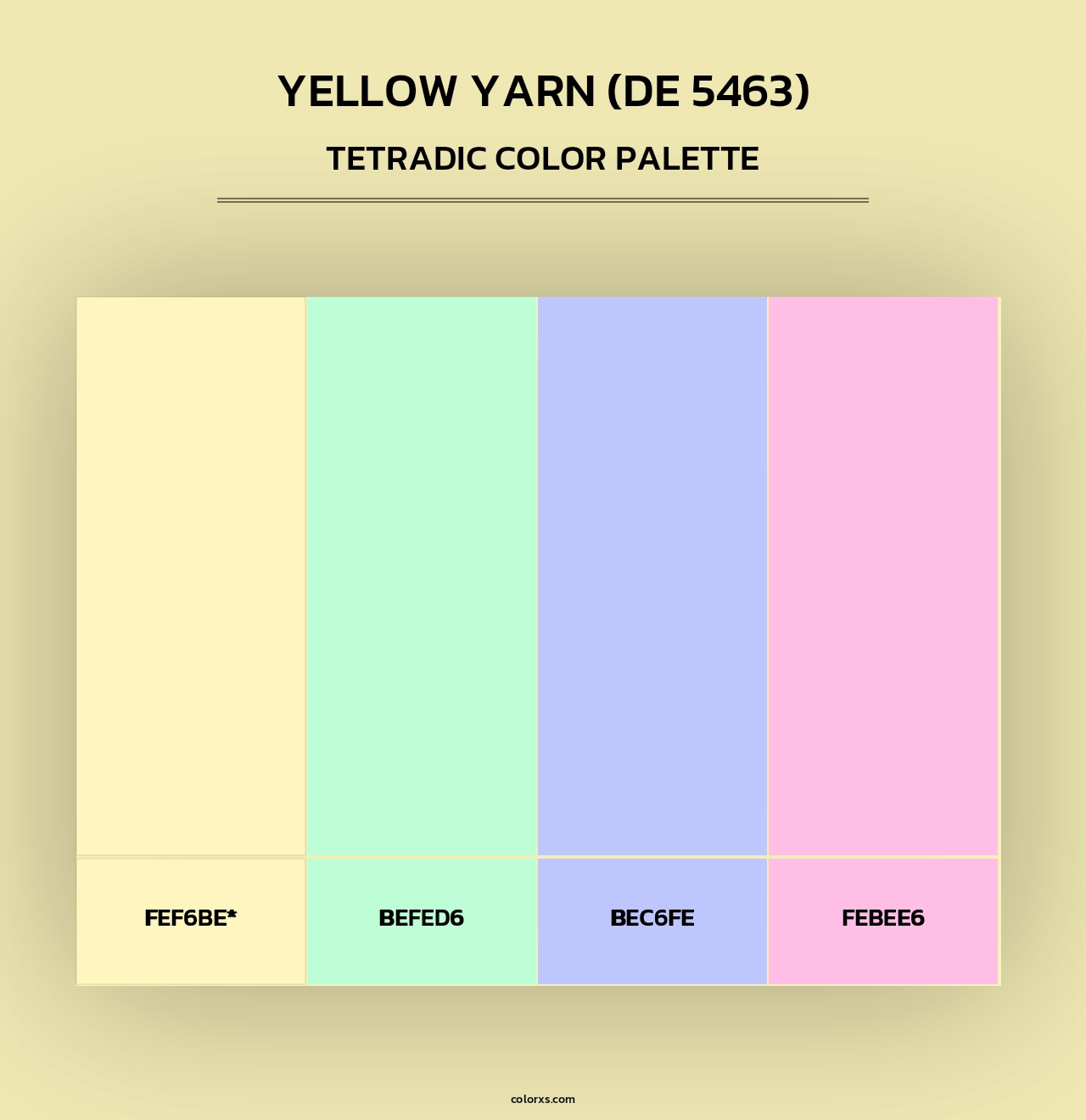Yellow Yarn (DE 5463) - Tetradic Color Palette