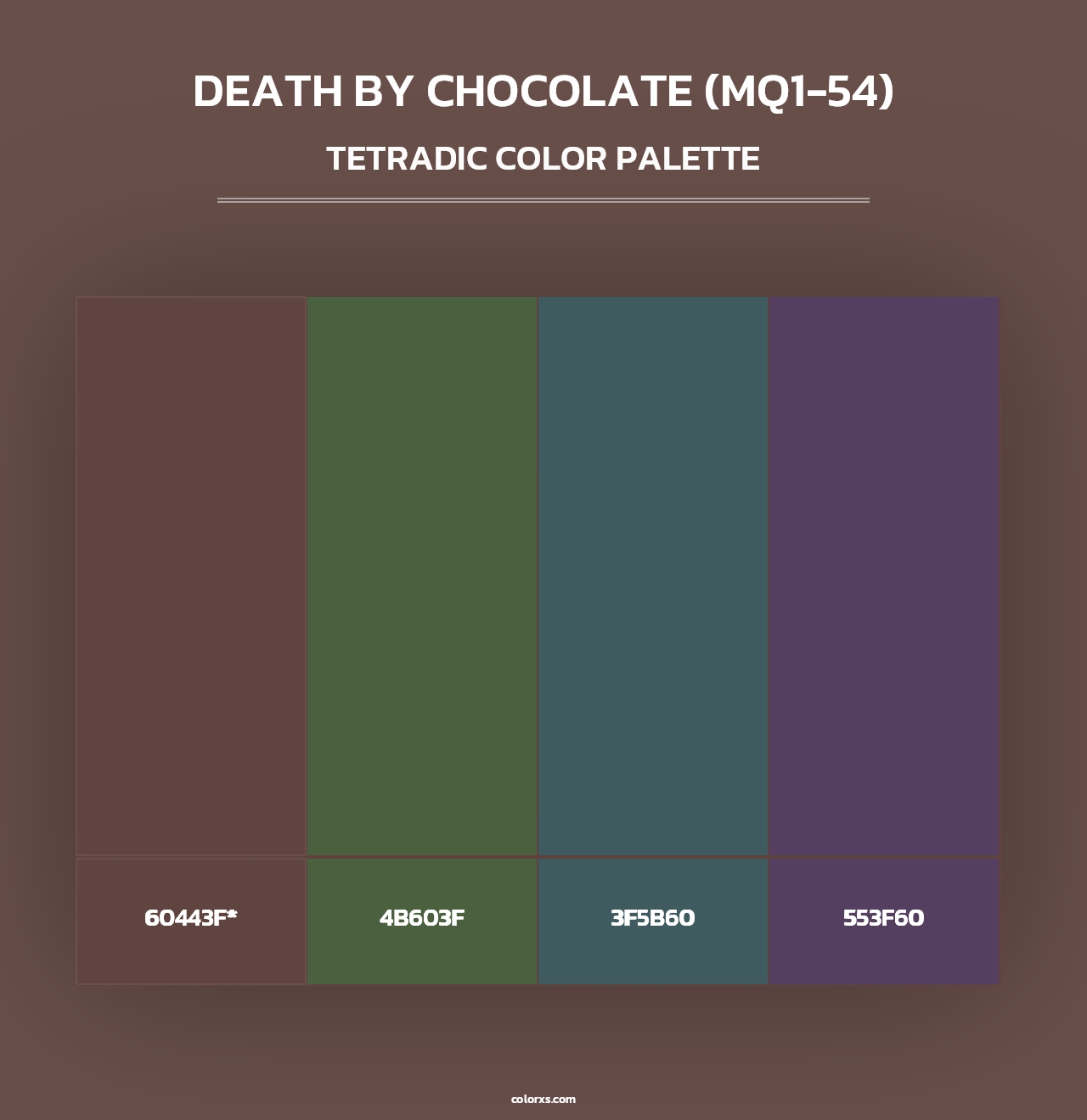 Death By Chocolate (MQ1-54) - Tetradic Color Palette