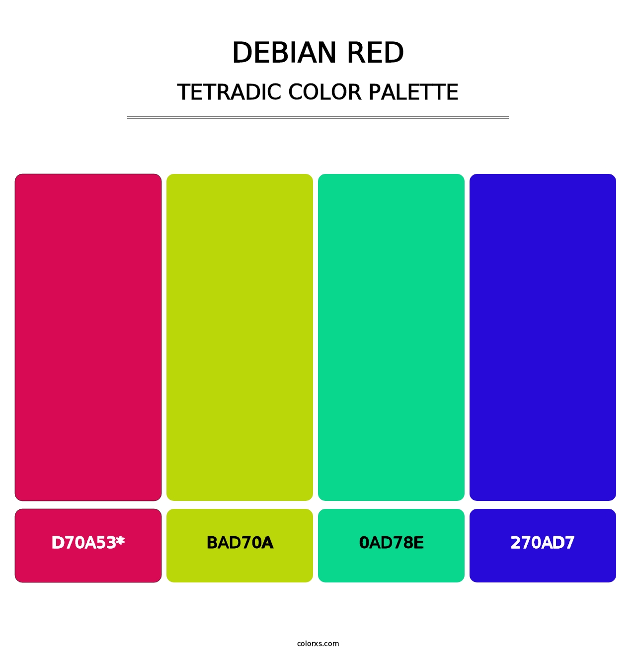 Debian red - Tetradic Color Palette