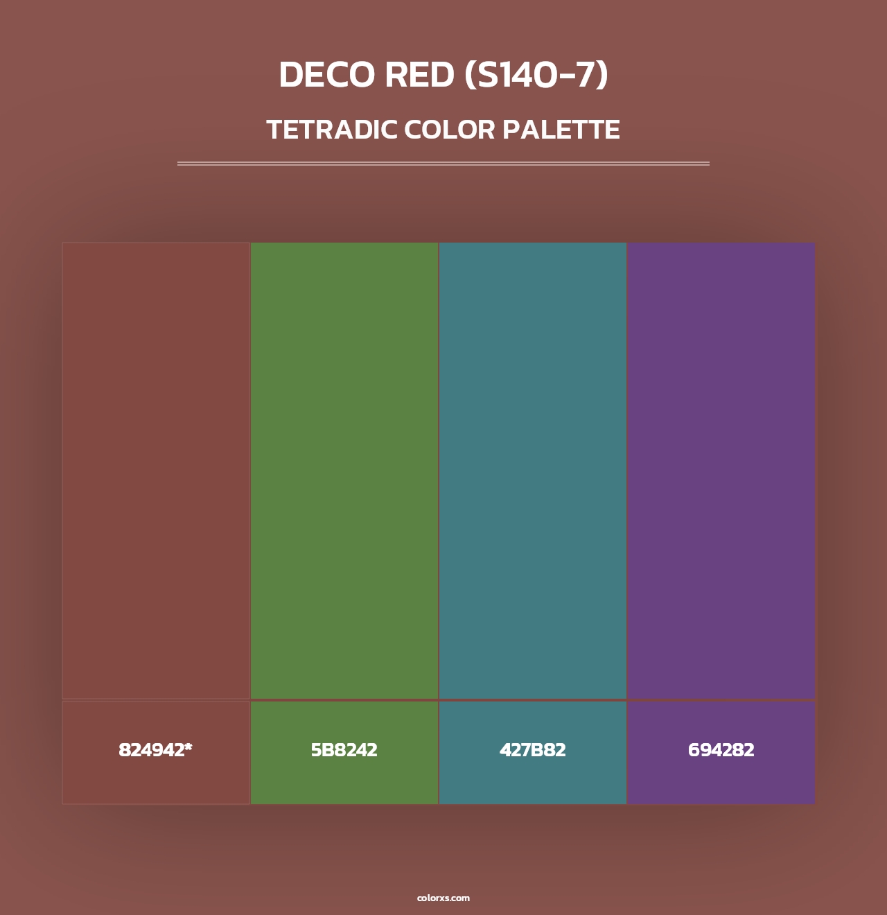 Deco Red (S140-7) - Tetradic Color Palette