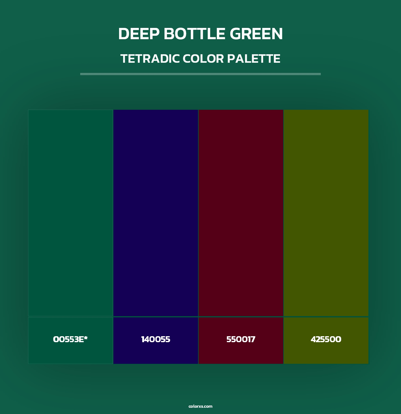 Deep Bottle Green - Tetradic Color Palette