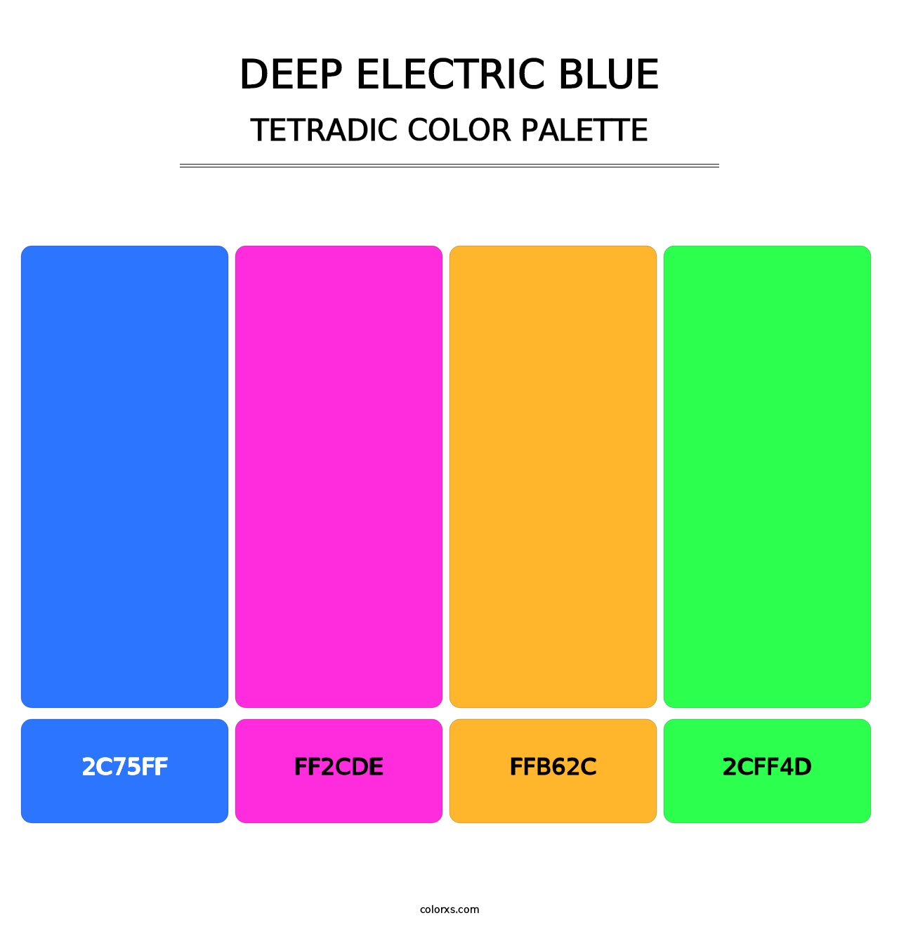 Deep Electric Blue - Tetradic Color Palette