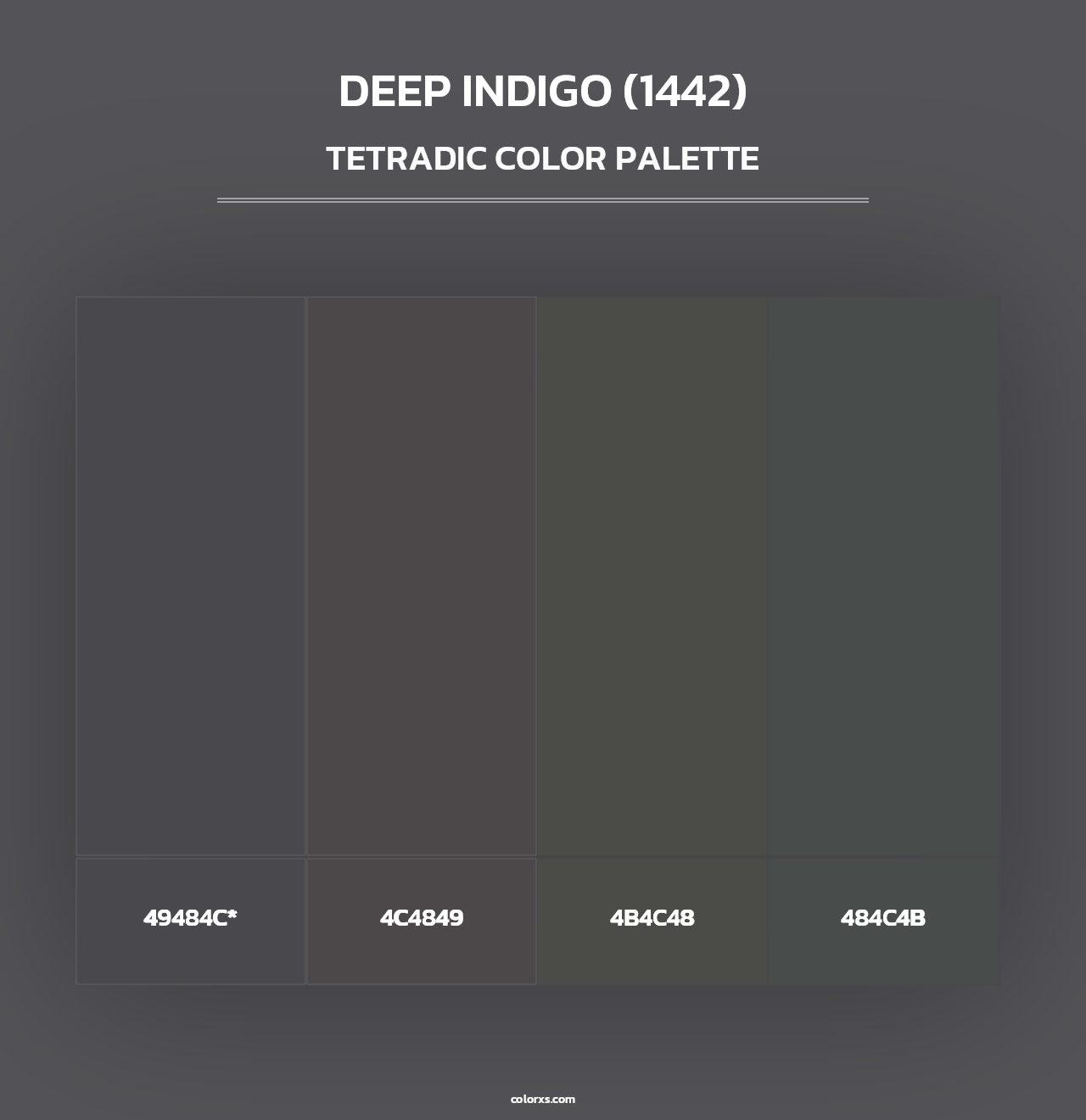 Deep Indigo (1442) - Tetradic Color Palette