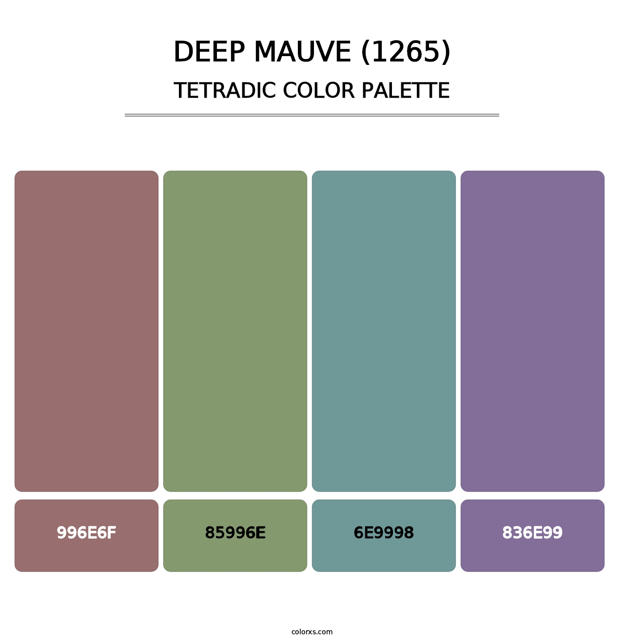 Deep Mauve (1265) - Tetradic Color Palette