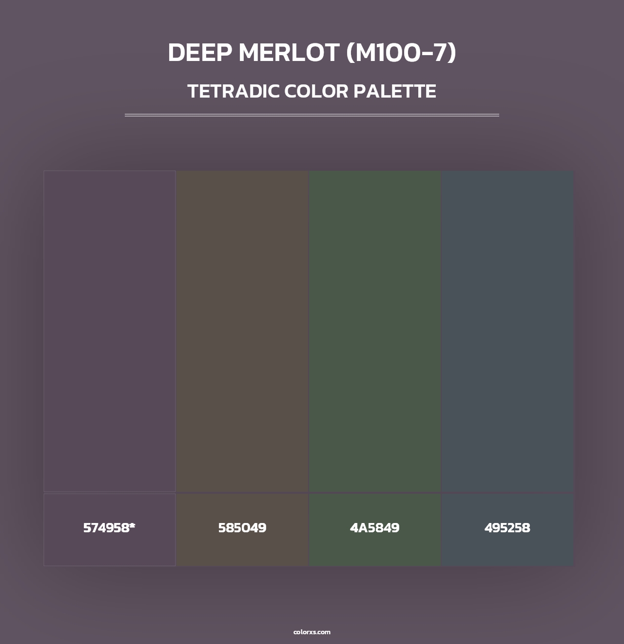 Deep Merlot (M100-7) - Tetradic Color Palette