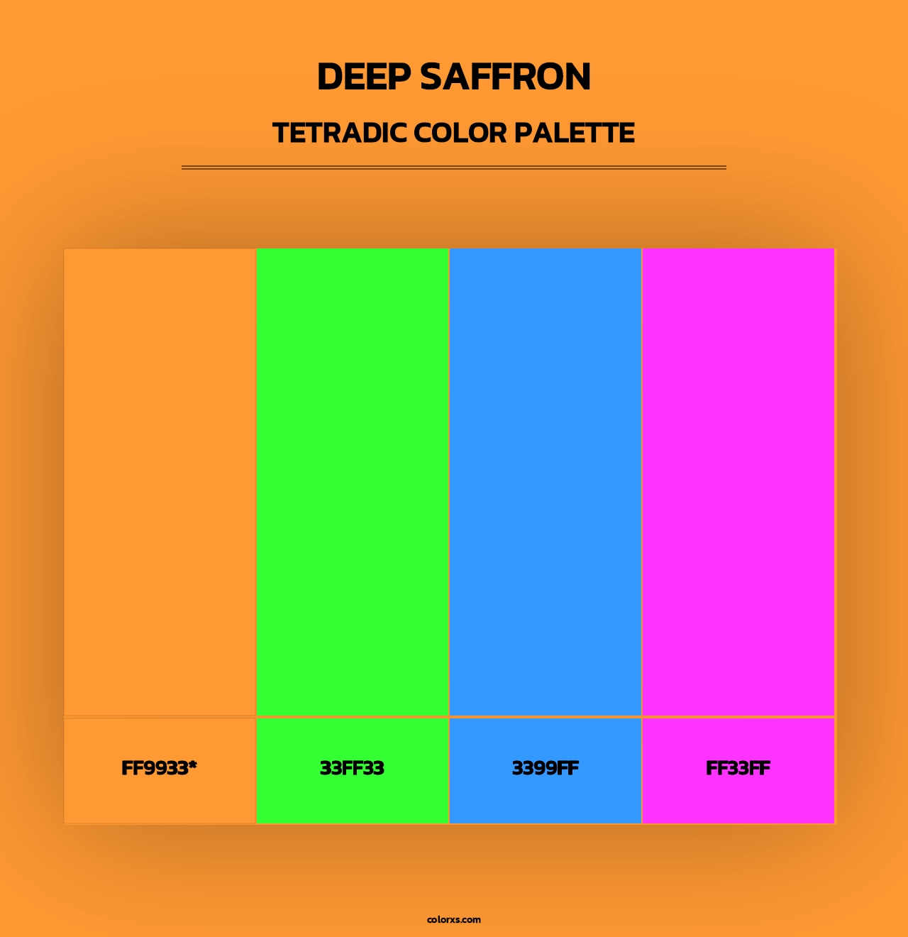 Deep Saffron - Tetradic Color Palette
