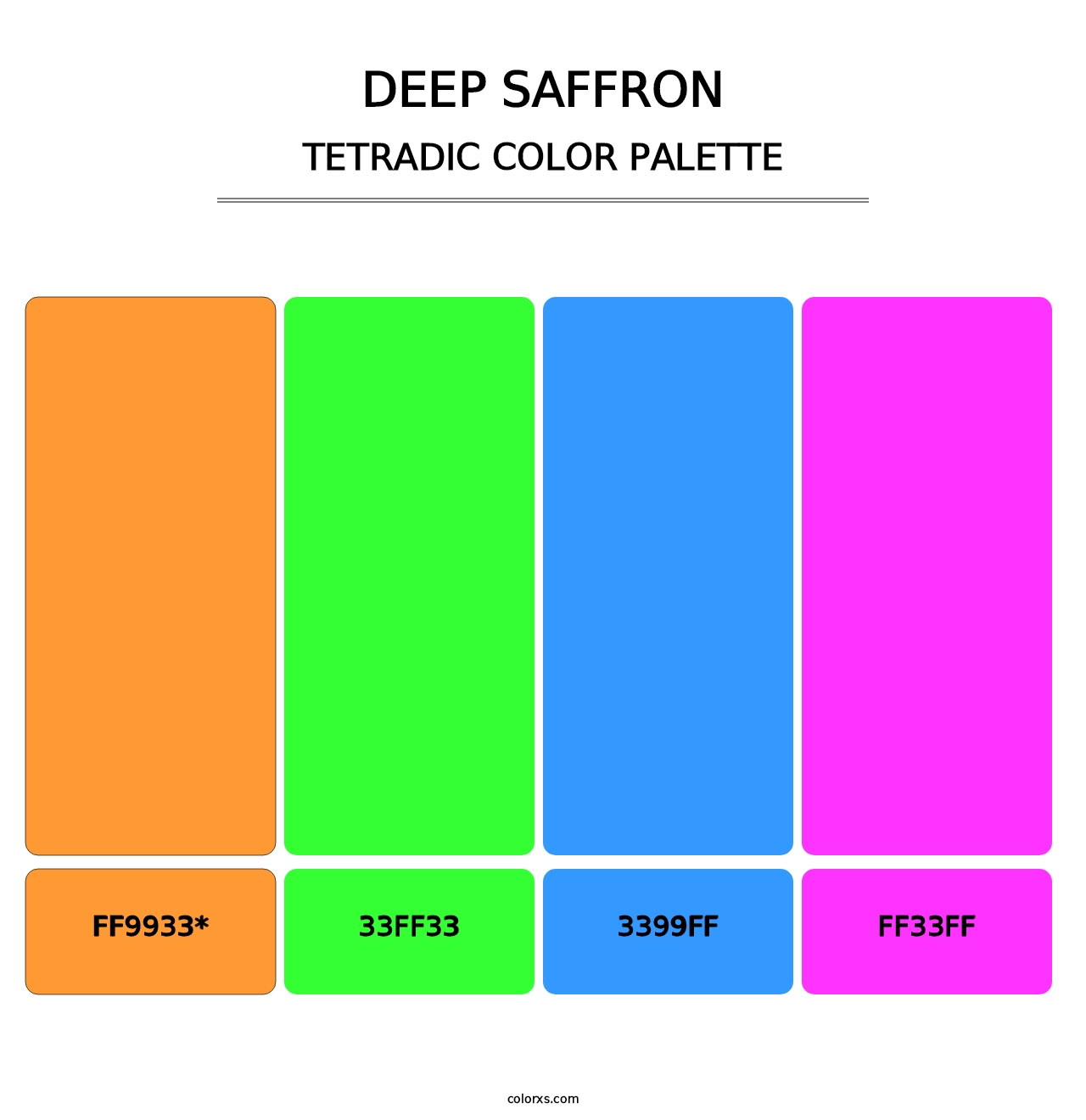 Deep Saffron - Tetradic Color Palette