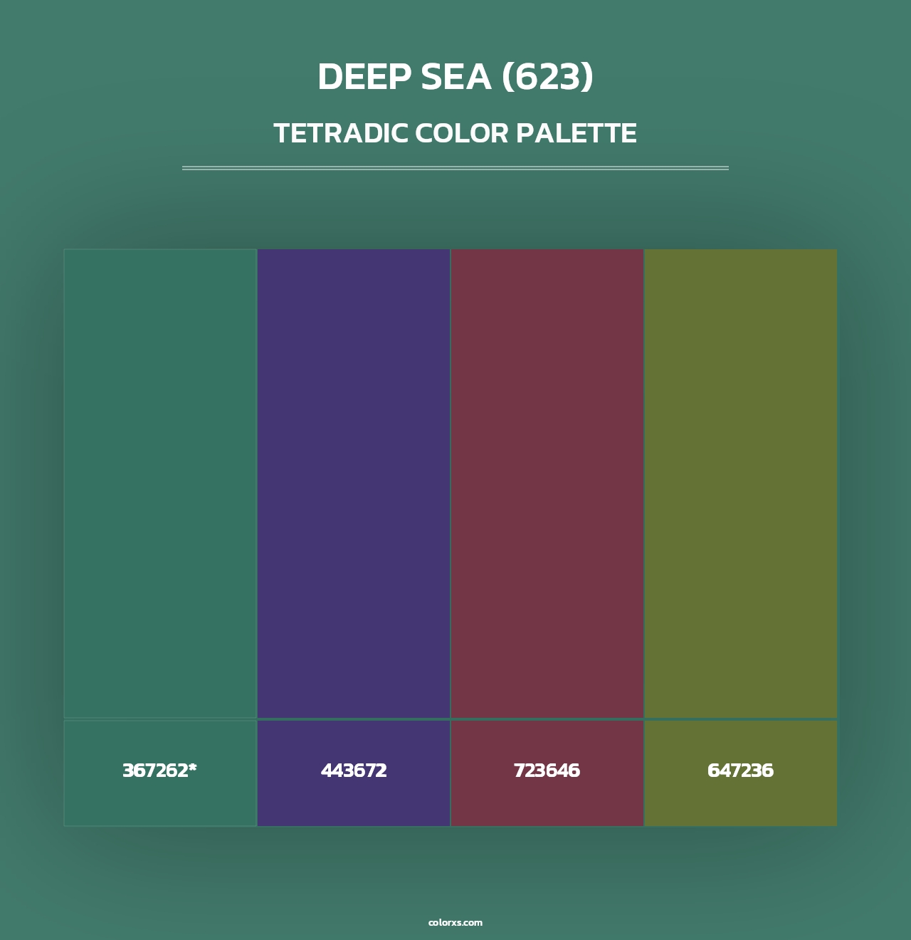 Deep Sea (623) - Tetradic Color Palette