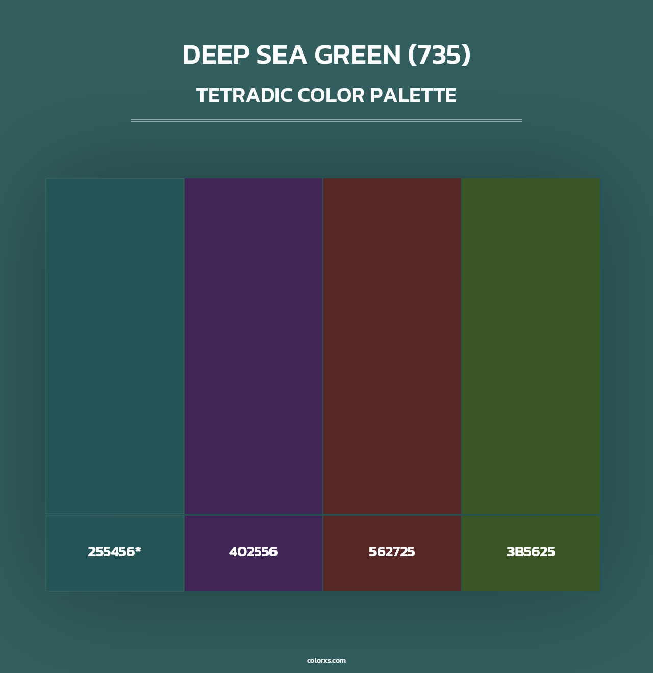 Deep Sea Green (735) - Tetradic Color Palette