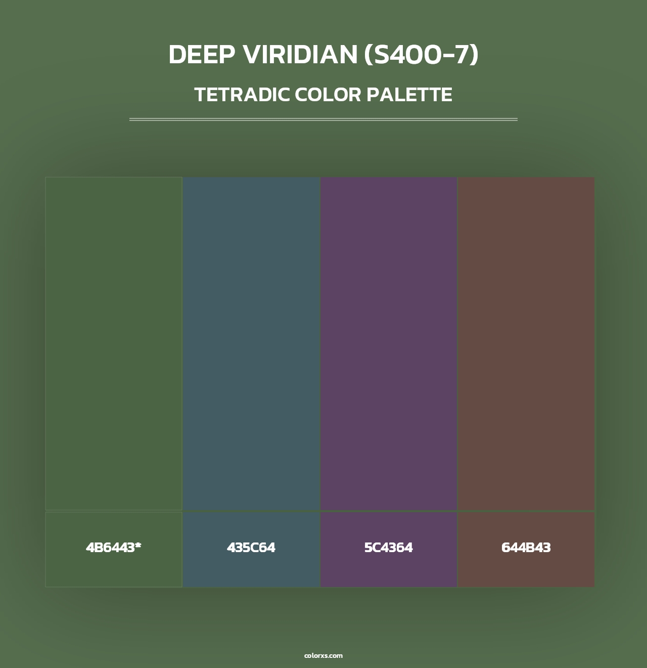 Deep Viridian (S400-7) - Tetradic Color Palette