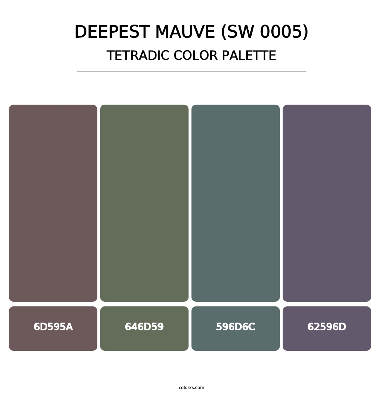 Deepest Mauve (SW 0005) - Tetradic Color Palette