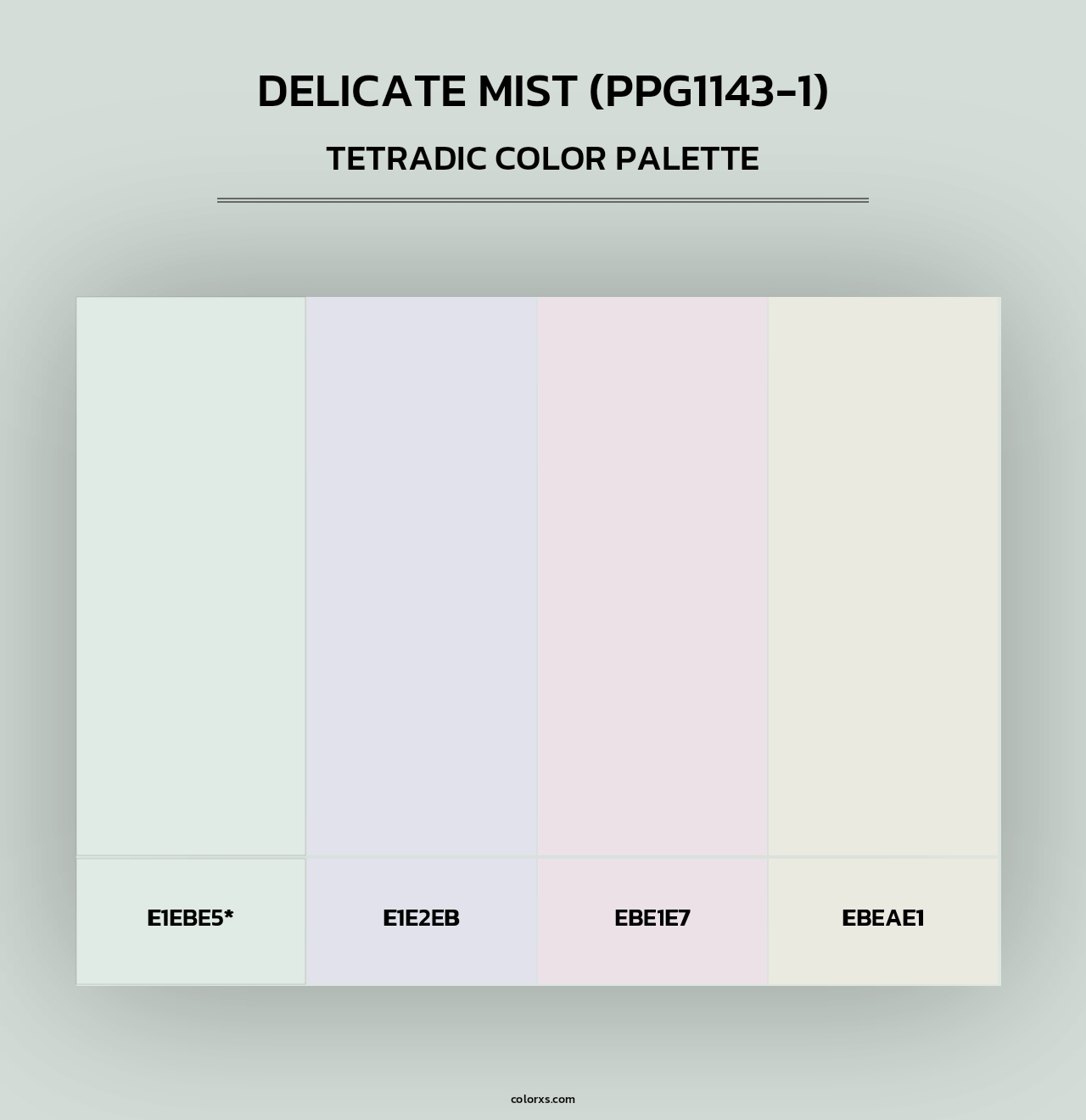 Delicate Mist (PPG1143-1) - Tetradic Color Palette