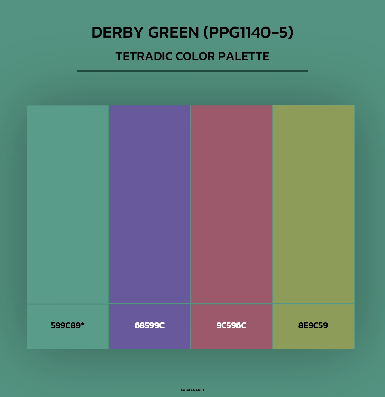 Derby Green (PPG1140-5) - Tetradic Color Palette