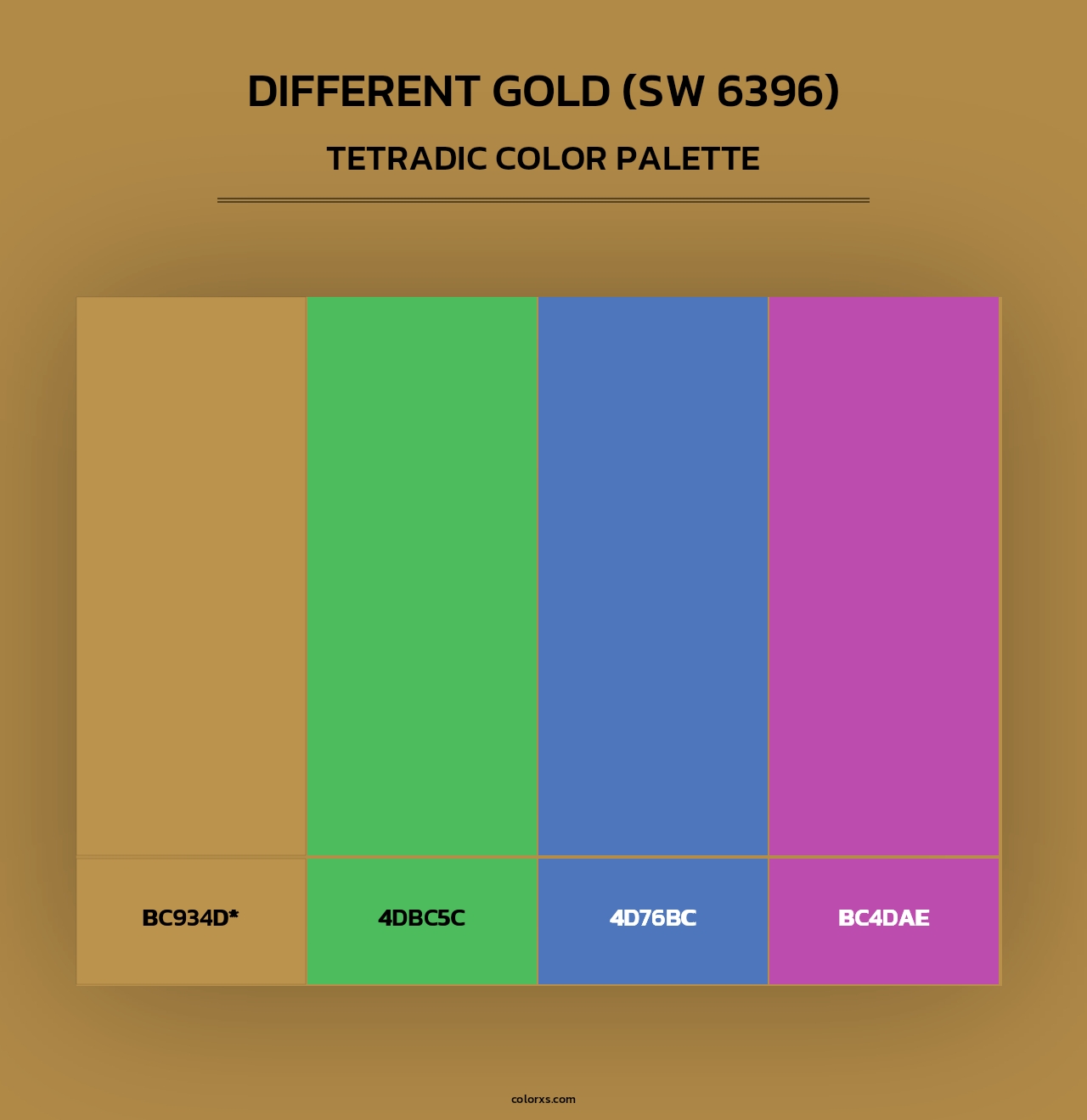 Different Gold (SW 6396) - Tetradic Color Palette