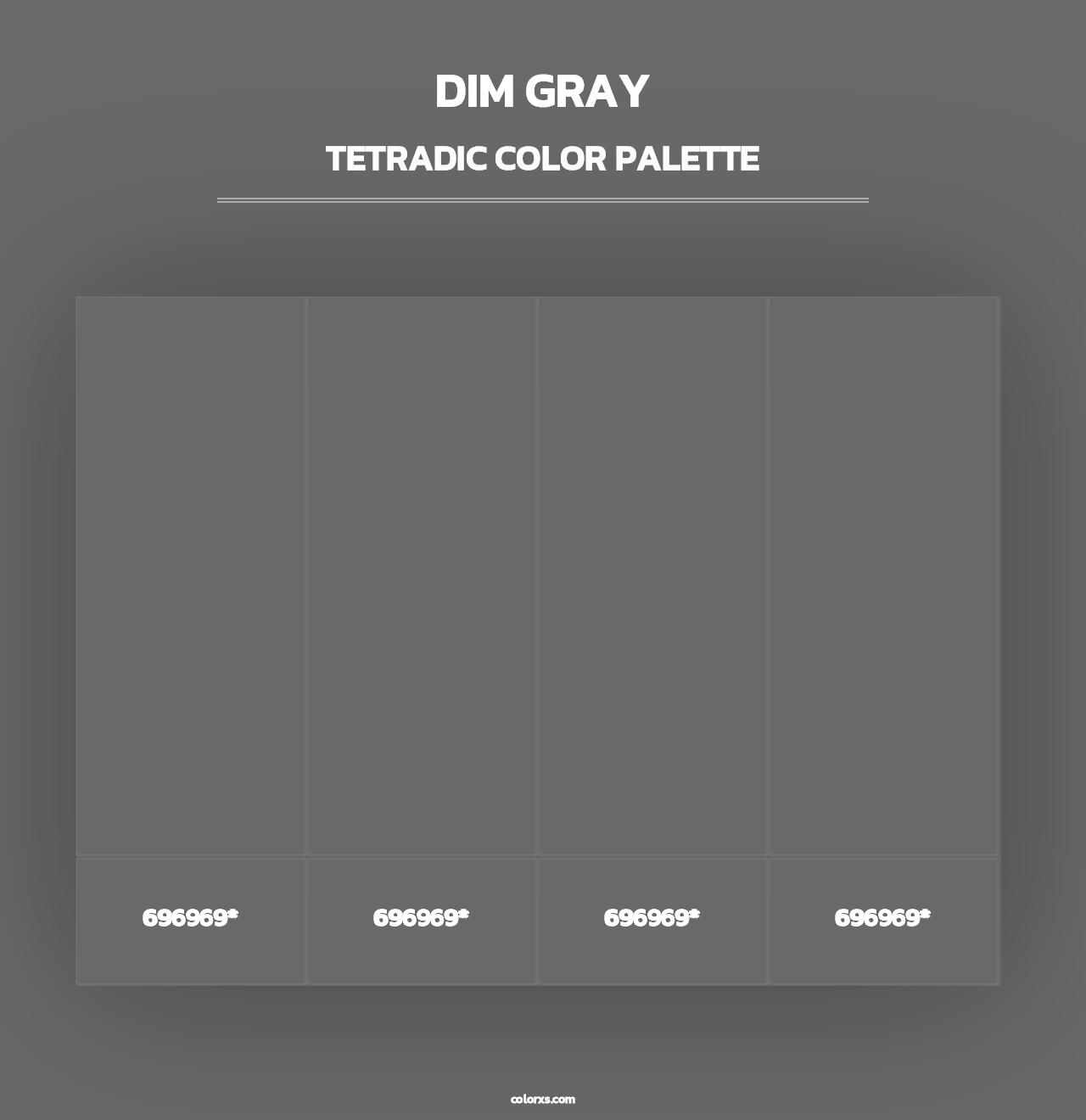 Dim Gray - Tetradic Color Palette
