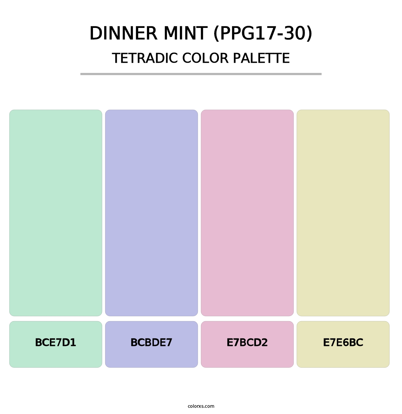 Dinner Mint (PPG17-30) - Tetradic Color Palette