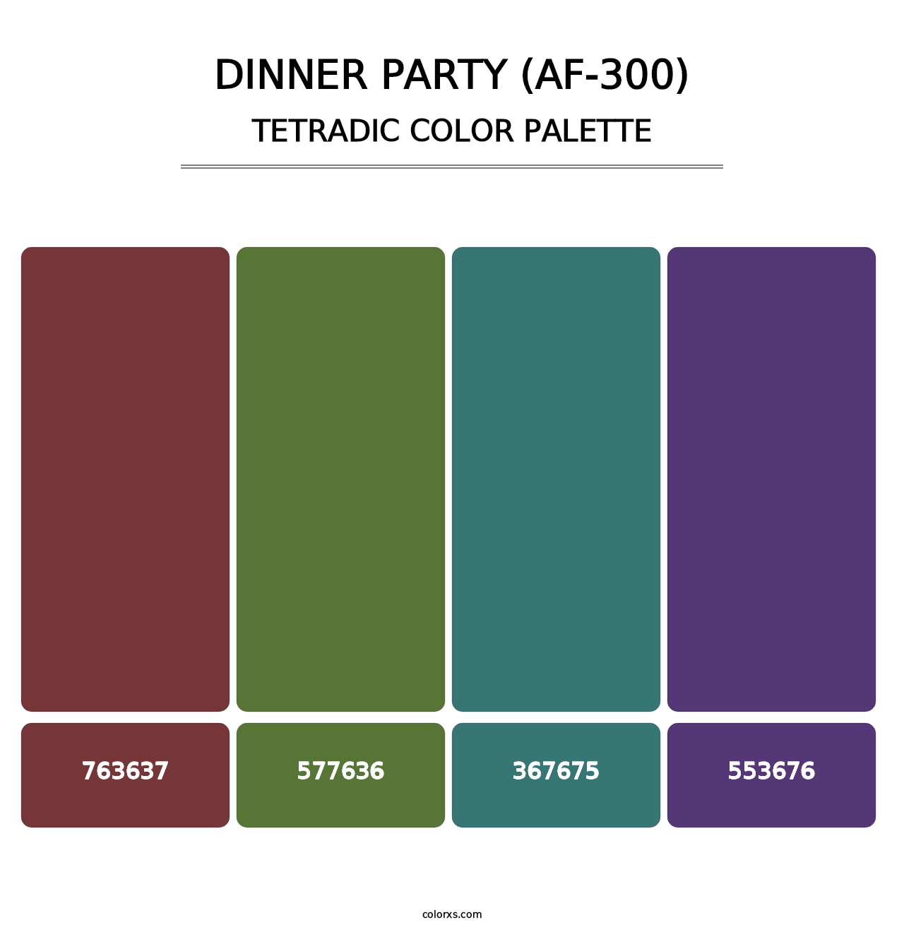 Dinner Party (AF-300) - Tetradic Color Palette