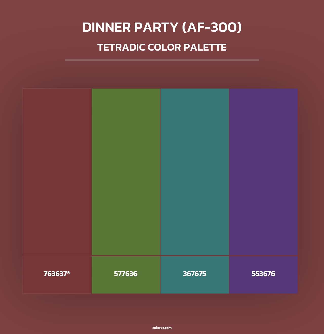 Dinner Party (AF-300) - Tetradic Color Palette