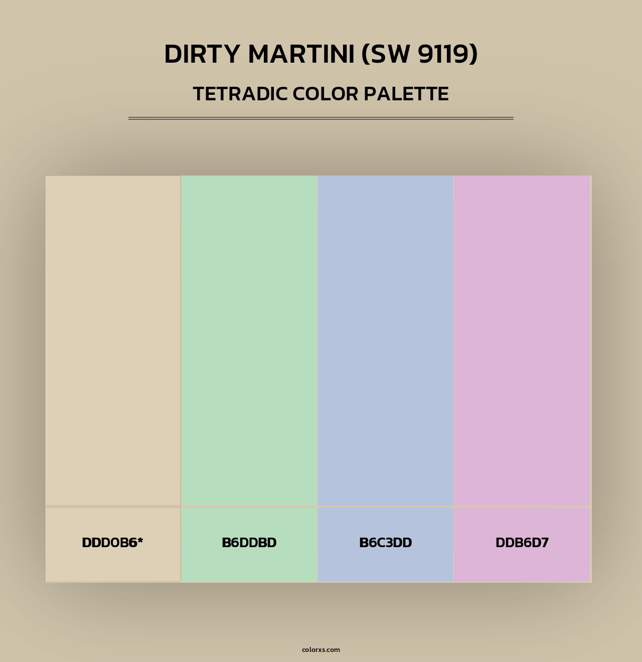 Dirty Martini (SW 9119) - Tetradic Color Palette