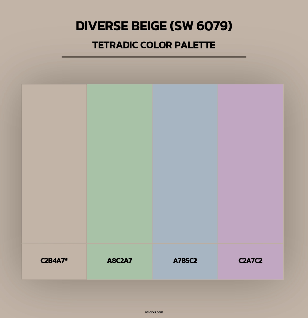 Diverse Beige (SW 6079) - Tetradic Color Palette