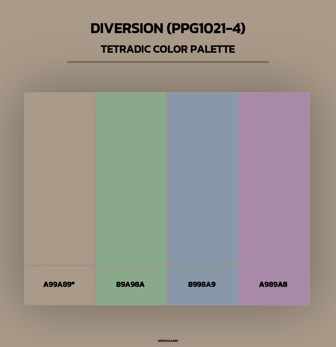 Diversion (PPG1021-4) - Tetradic Color Palette