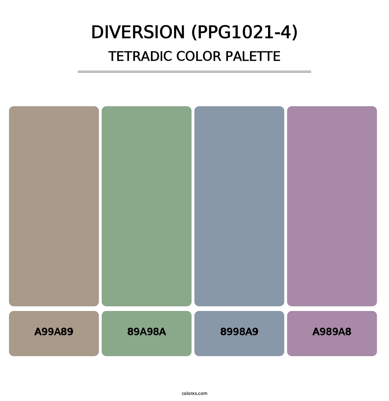 Diversion (PPG1021-4) - Tetradic Color Palette