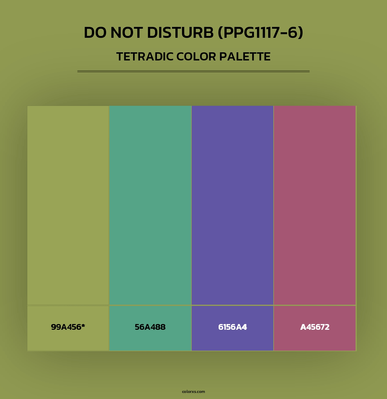 Do Not Disturb (PPG1117-6) - Tetradic Color Palette