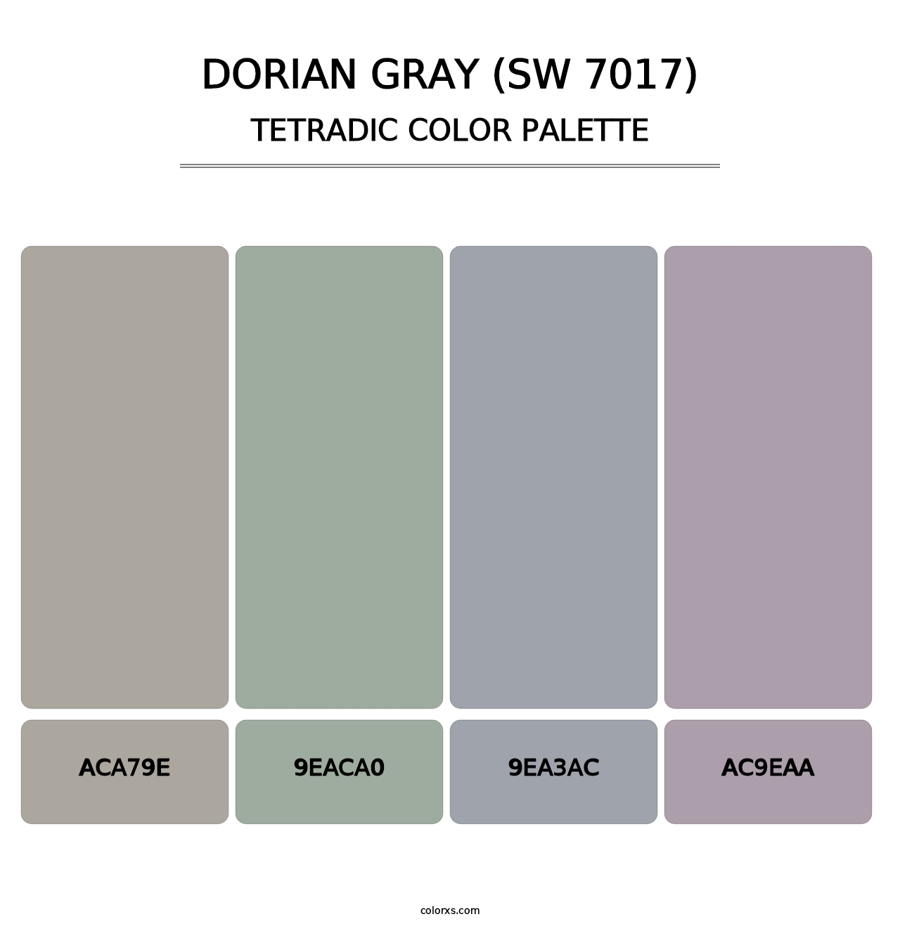 Dorian Gray (SW 7017) - Tetradic Color Palette