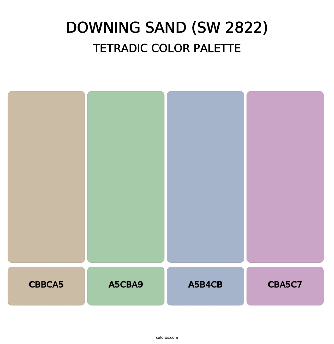 Downing Sand (SW 2822) - Tetradic Color Palette