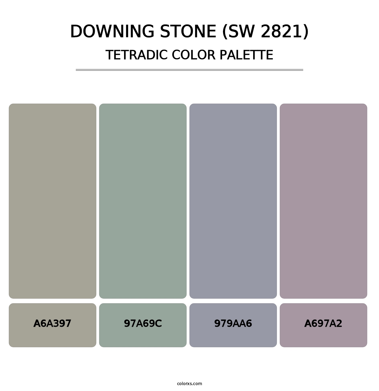 Downing Stone (SW 2821) - Tetradic Color Palette