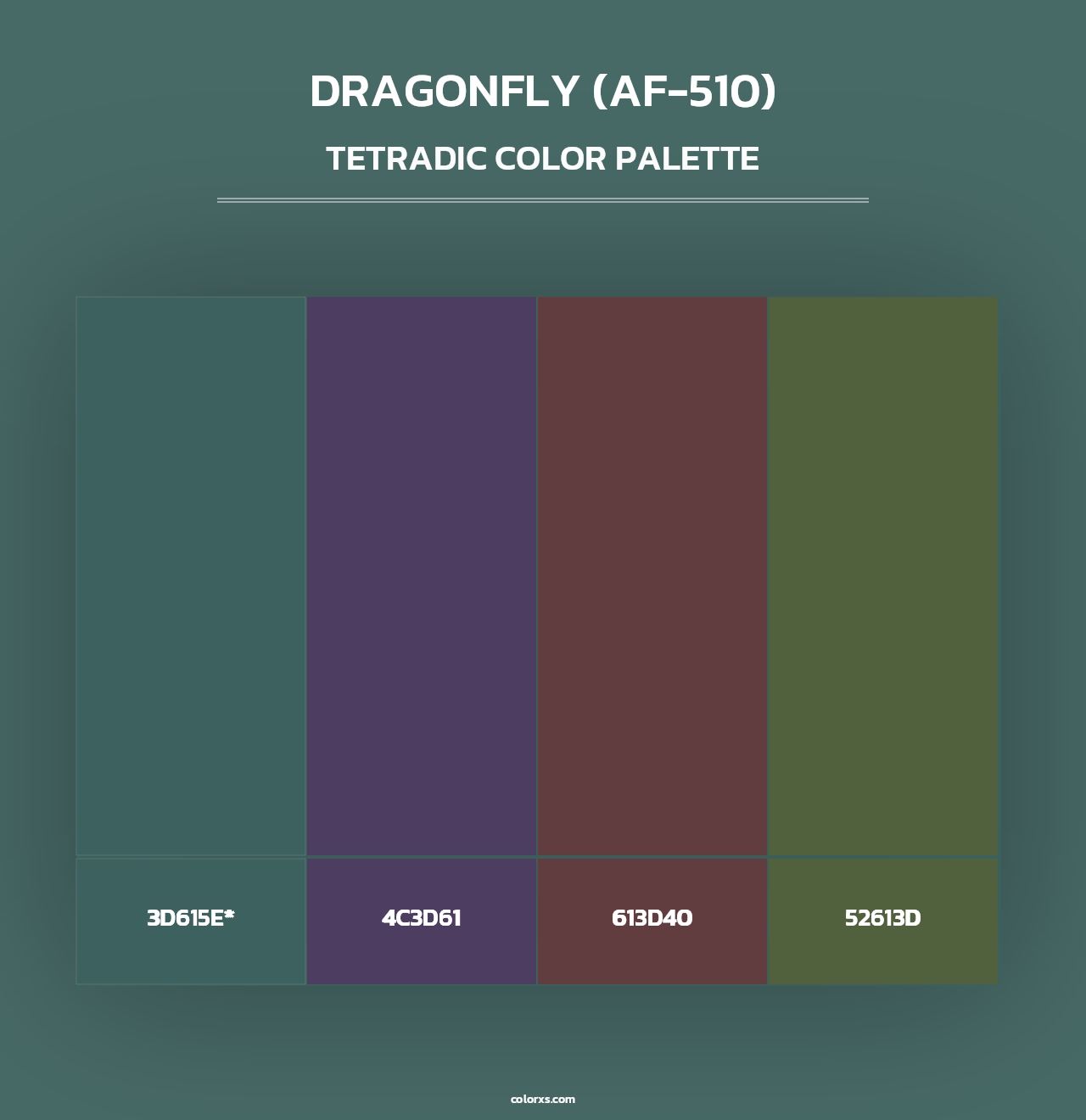 Dragonfly (AF-510) - Tetradic Color Palette