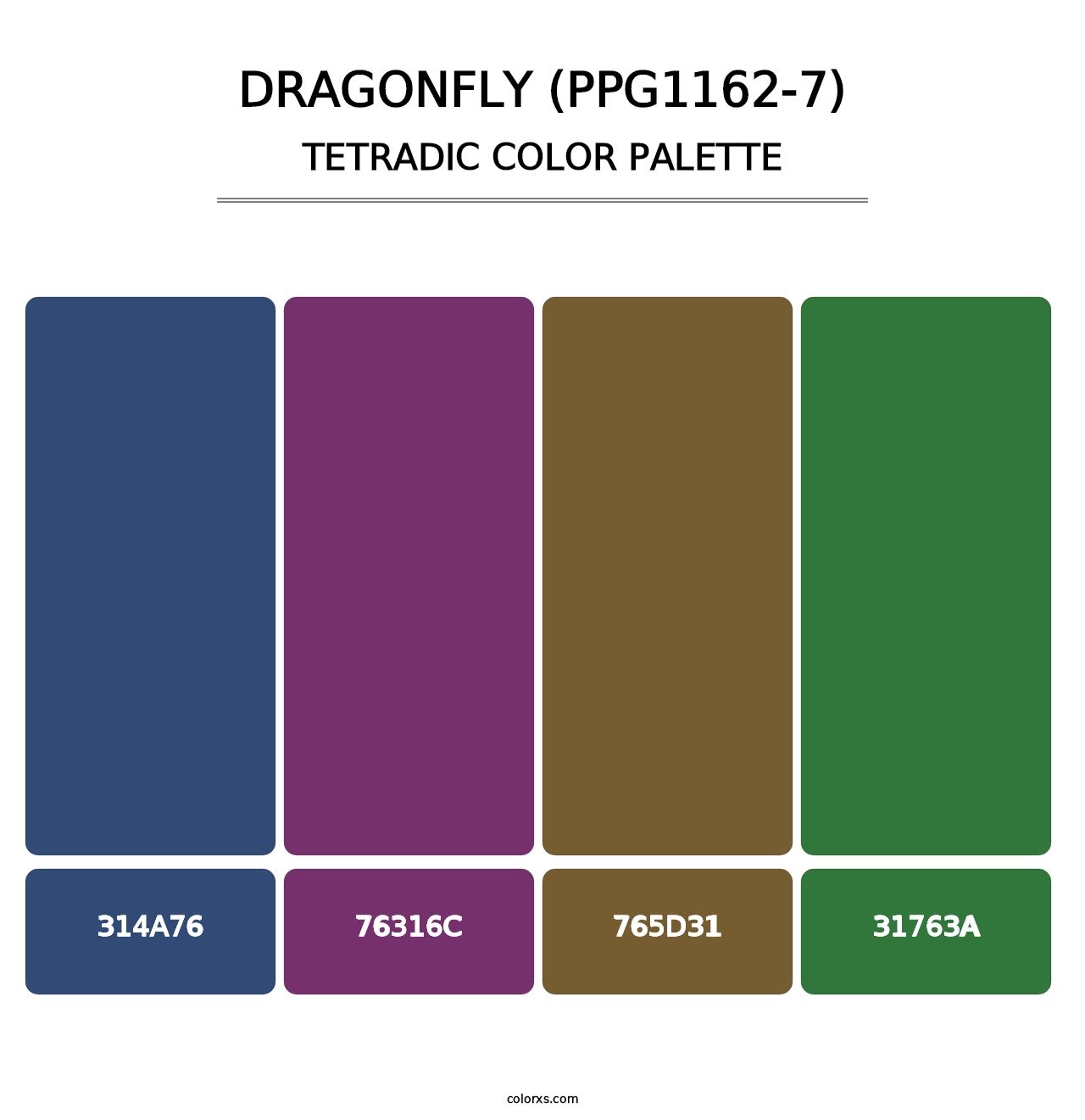 Dragonfly (PPG1162-7) - Tetradic Color Palette
