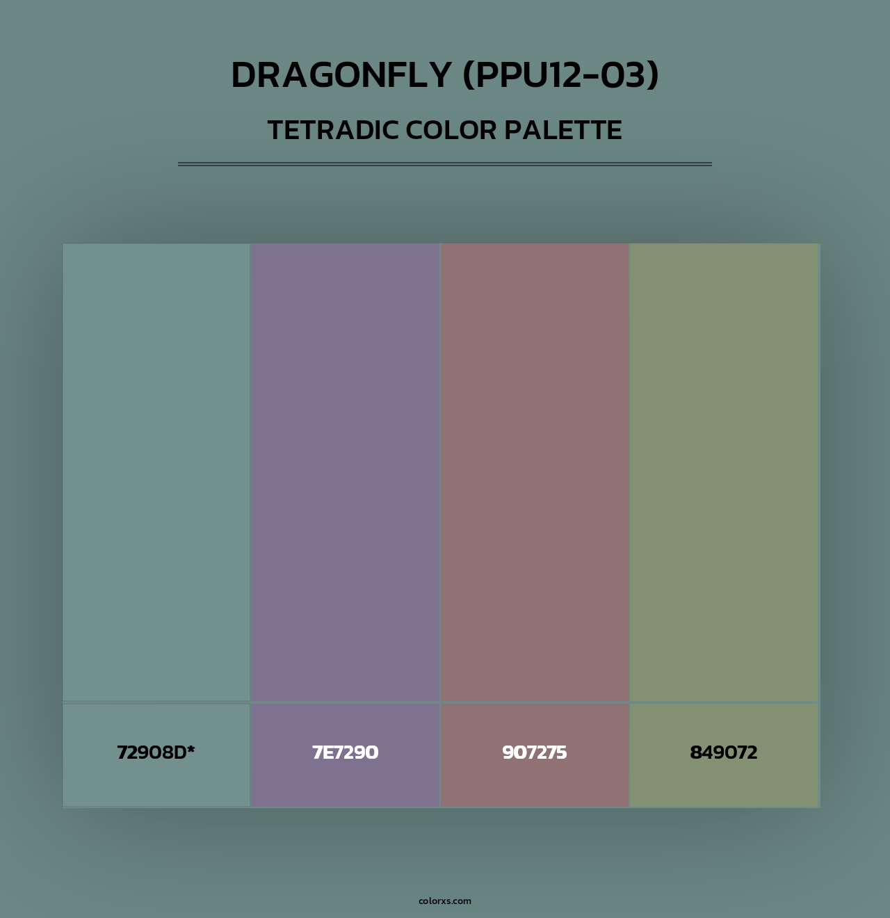 Dragonfly (PPU12-03) - Tetradic Color Palette