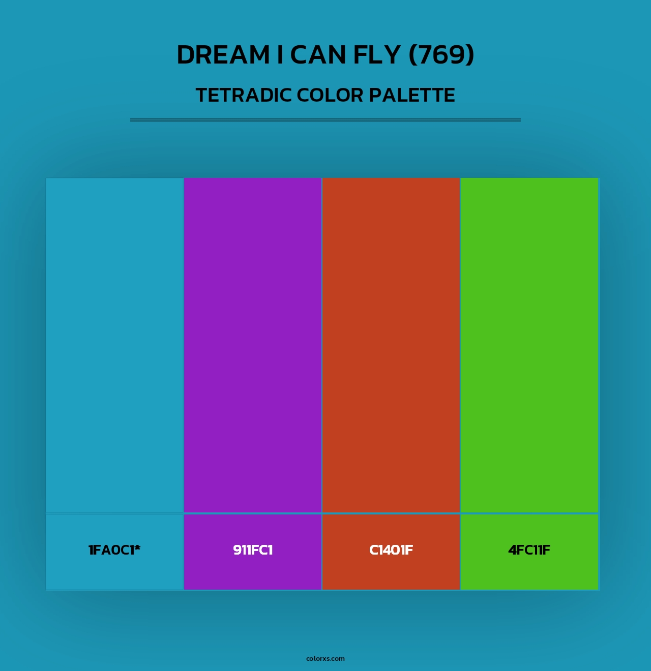 Dream I Can Fly (769) - Tetradic Color Palette