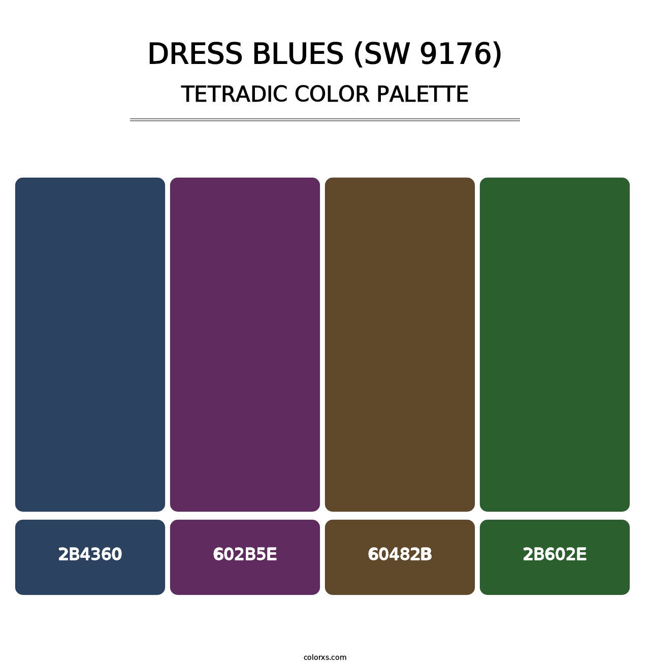 Dress Blues (SW 9176) - Tetradic Color Palette