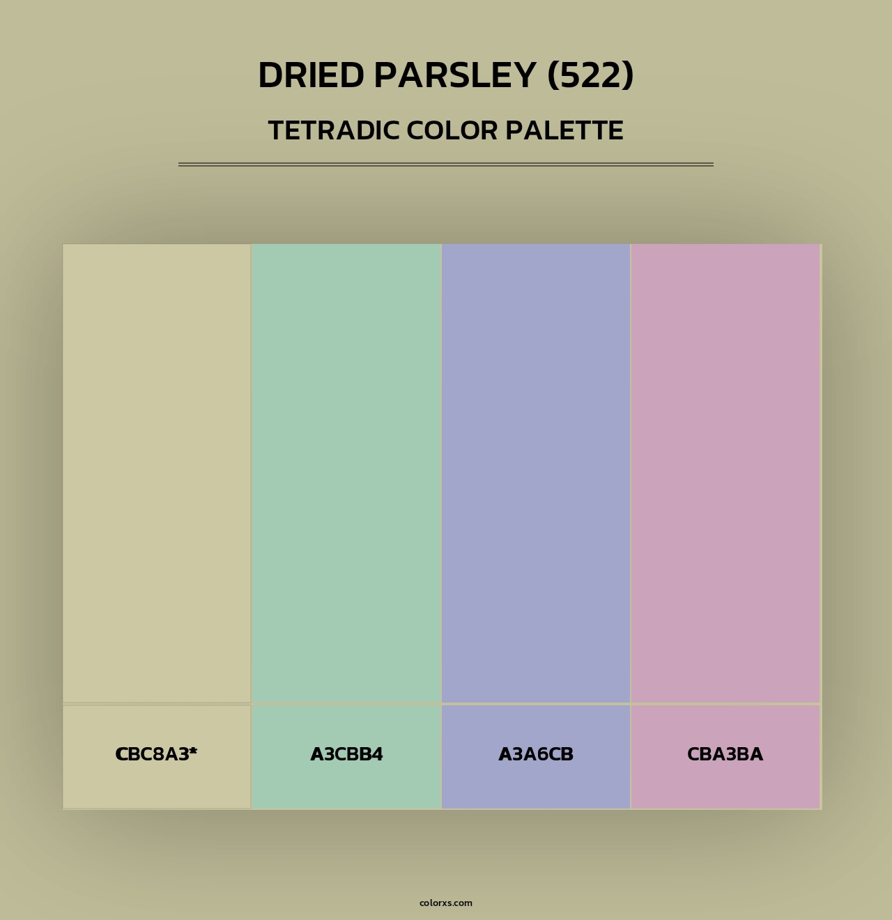Dried Parsley (522) - Tetradic Color Palette