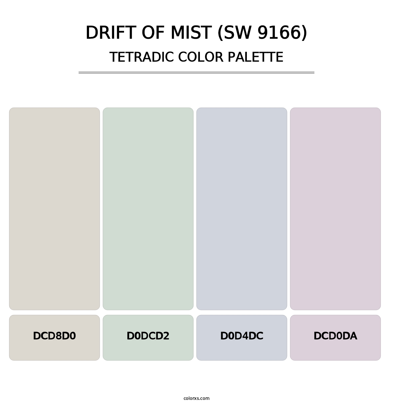 Drift of Mist (SW 9166) - Tetradic Color Palette