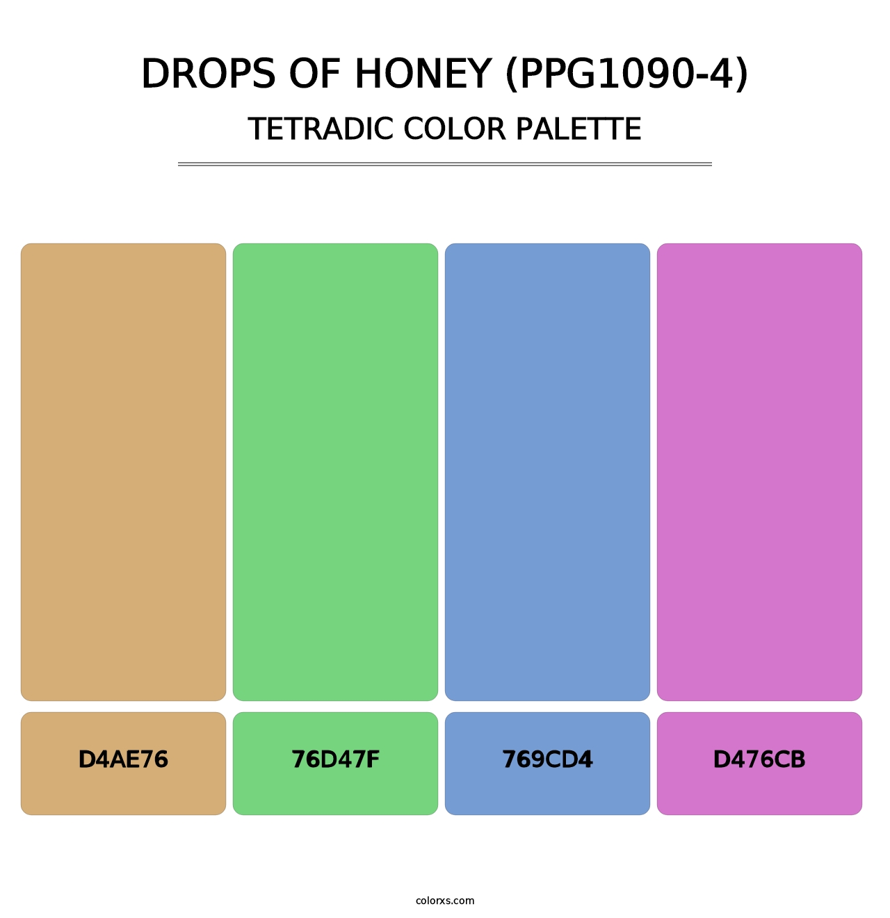 Drops Of Honey (PPG1090-4) - Tetradic Color Palette