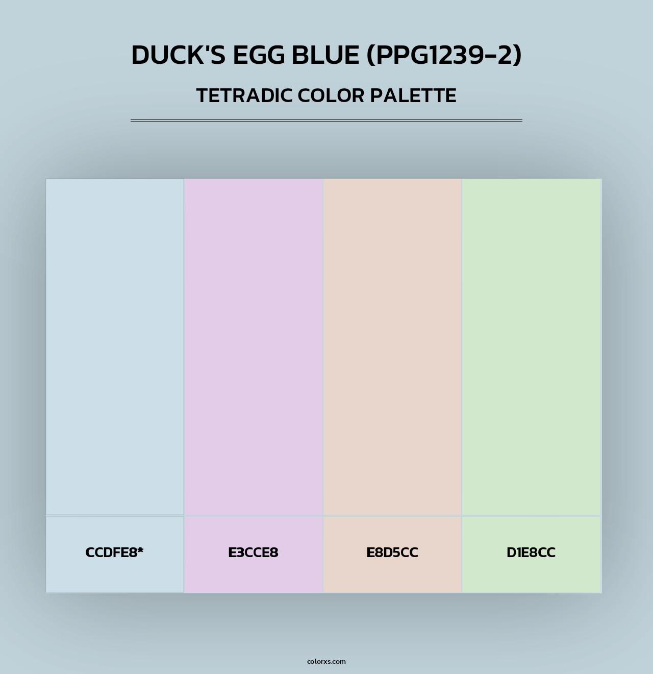 Duck's Egg Blue (PPG1239-2) - Tetradic Color Palette