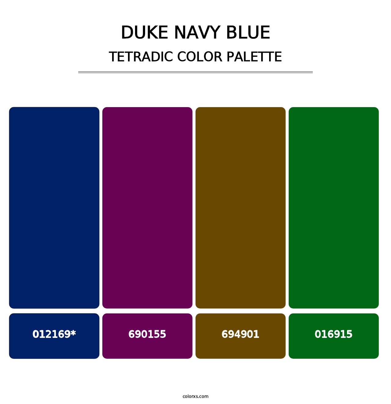 Duke Navy Blue - Tetradic Color Palette
