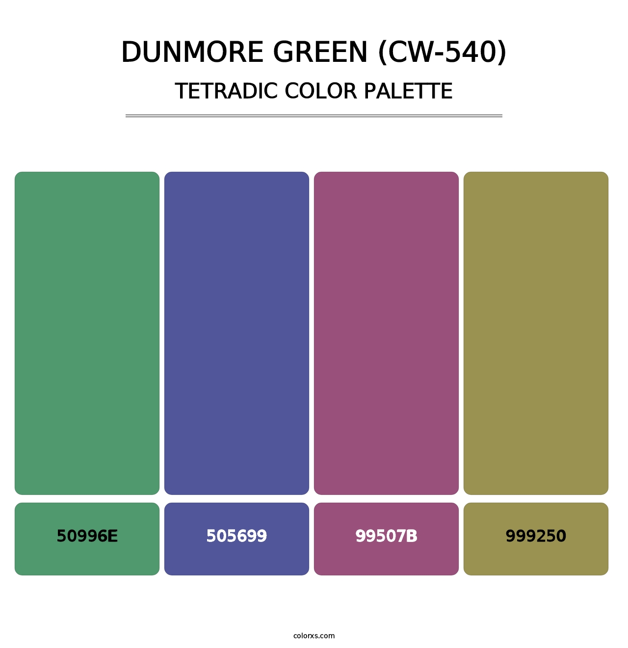 Dunmore Green (CW-540) - Tetradic Color Palette
