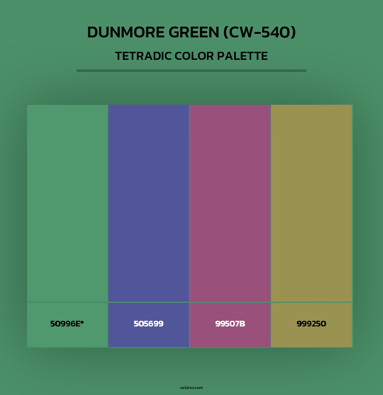 Dunmore Green (CW-540) - Tetradic Color Palette